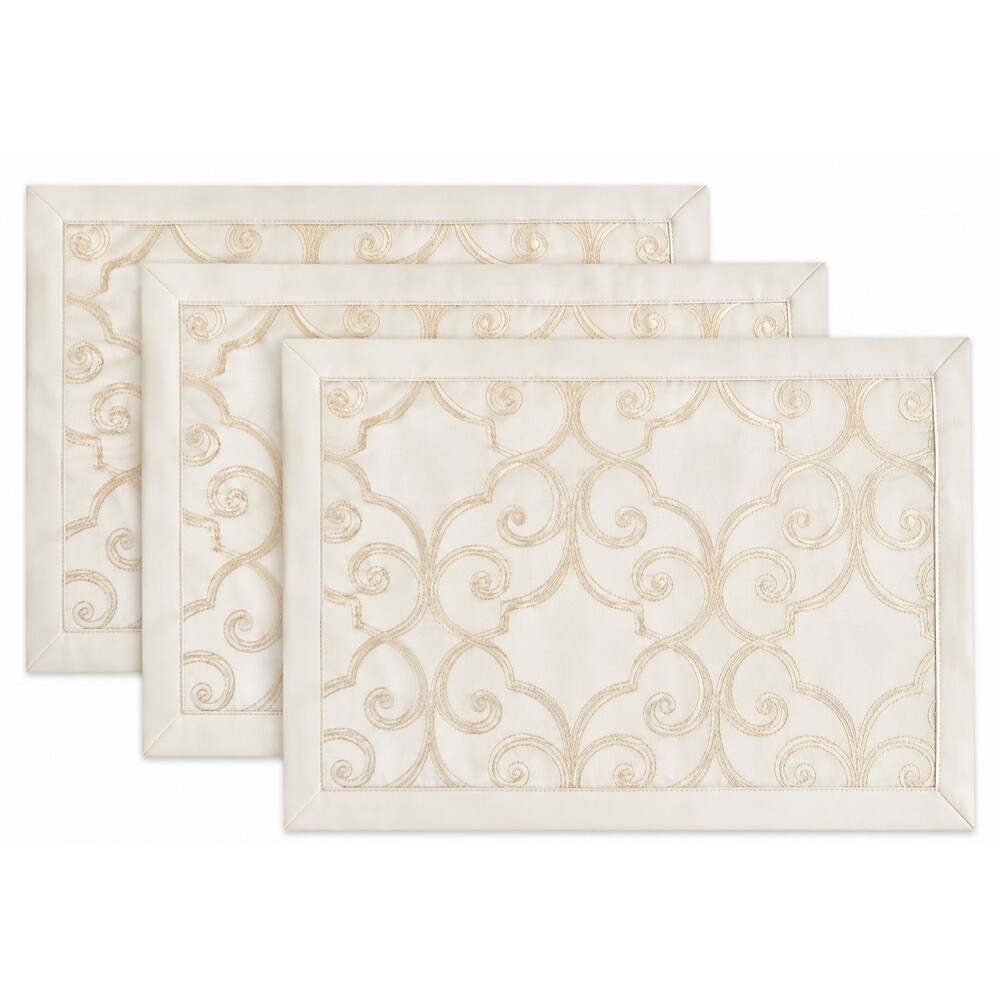 Waterford Sorrelle Placemats Set of 3 Christmas Thanksgiving Luxury 13x19 New